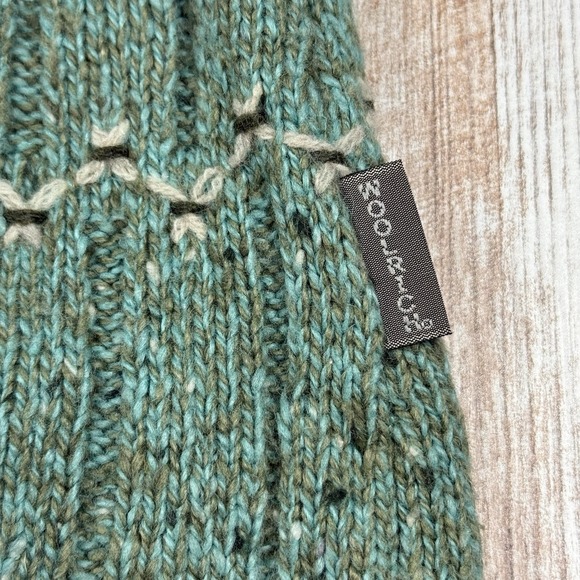 Woolrich Sweater Vest Womens Medium Aquamarine Heather Full-Zip Ramie Wool Blend - Picture 4 of 8